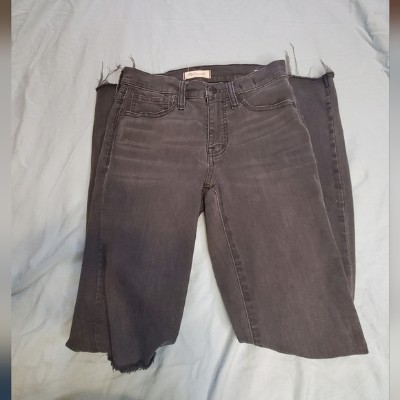 Madewell Charcoal 9" High-Rise Distressed Women's Skinny Jeans Size 25 - Picture 2 of 6